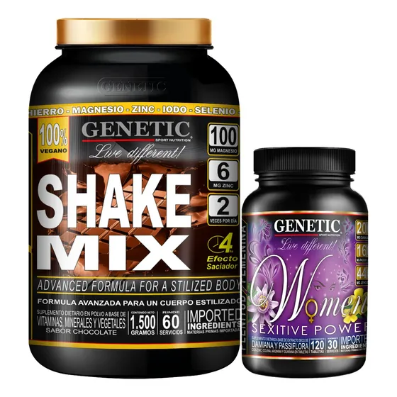 60 Días Reemplaza Comidas Shake Mix Damiana Women Genetic