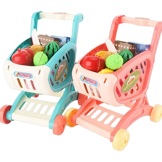 Carrito De Compras Supermercado De Juguete Con 15 Frutas