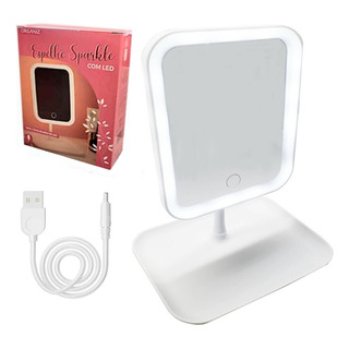 Espelho Led 3 Tons Maquiagem Touch Screen Usb Rotação 90o Espelho Led 3 Tons Maquiagem Touch Screen Usb Rotação 90o