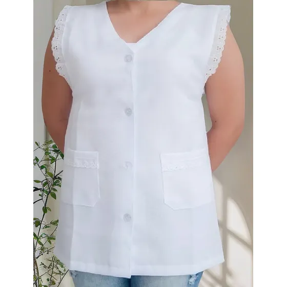 Avental Feminino Com Renda Lese  Cavado Lindo