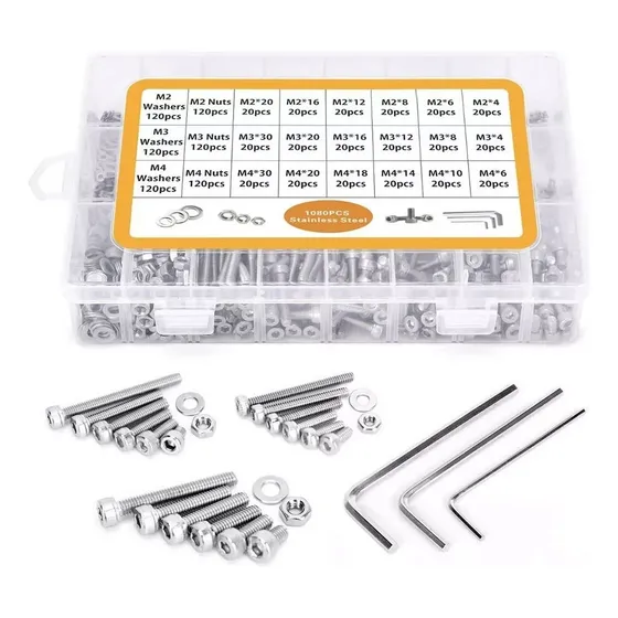 1083pzs Tornillos De Cabeza Hexagonal Plana Acero M2 M3 M4