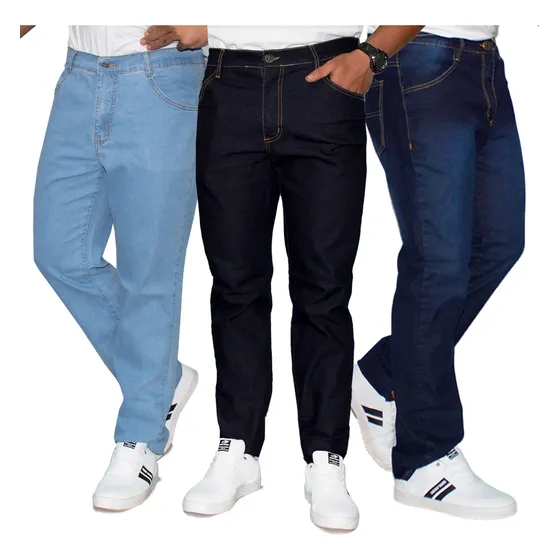Kit 3 Calças Jeans Masculina Com Lycra.