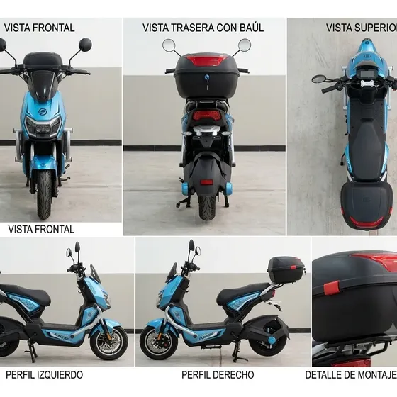 Scooter Eléctrico Electra Fsn, 49km/h, Baúl, Defensas