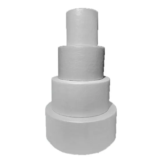 Base Bolo Fake Maquete Encapado Em Eva Branco 4 Andares