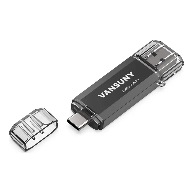 Flash Drive  256gb 2 En 1 Otg Usb A + Usb C 130mb/s Usb 3.1