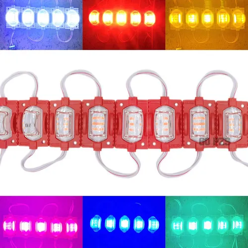 60 Pzs Módulos De Led 2835 Encapsulados Multiuso Colores 12v, Luz Decorativa Impermeable Para Caja De Luz, Publicidad,letreros Con Cinta Adhesiva En La Parte Trasera(rojo)