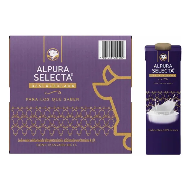 Leche Alpura Selecta Deslactosada Caja 12 Lt Envío Gratis