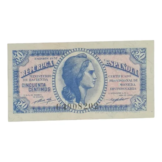 Billetes Mundiales : España  50 Céntimos Año 1937
