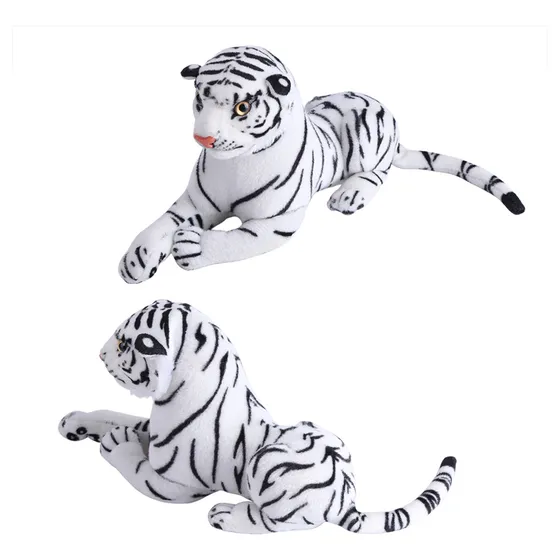 Peluche De Tigre Artificial, Felino Grande, Blanco, Suave Y