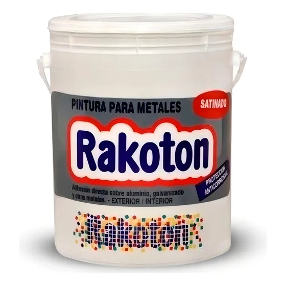 Rakoton Metales Satinado Colores X 4 Lts Color Negro