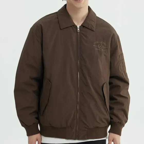 Chaqueta Hombre Cuello Camisero Café