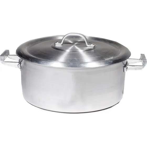 Cacerola Gastronomica Aluminio Reforzada 15 Litros 34cm Color Gris