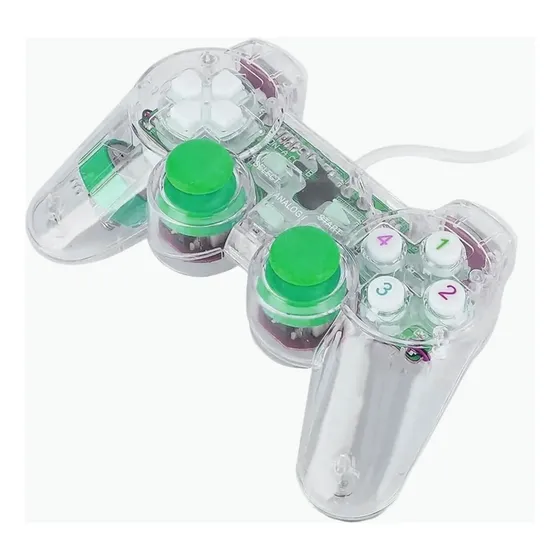 Control De Videojuegos, Joypad Gamepad Usb Para Pc, Laptop Color Verde/transparente