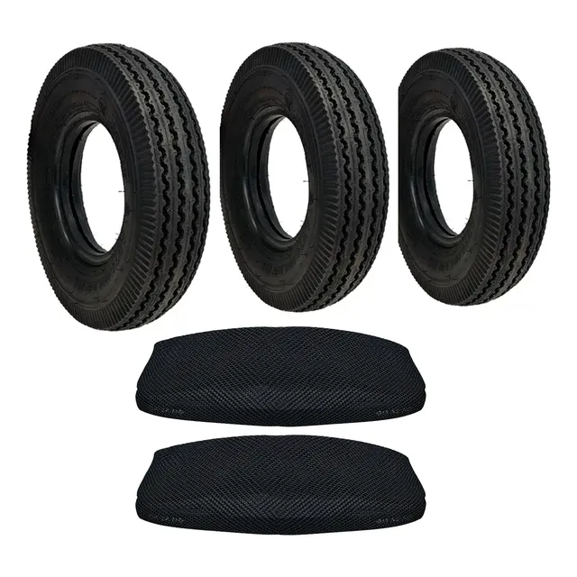 Llantas Mrf 4.00-8 76e 6pr Tt Mototaxi (3 Pzs) + Funda