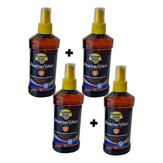 Banana Boat Óleo Bronzeador Kit C4 Unidades 236ml 