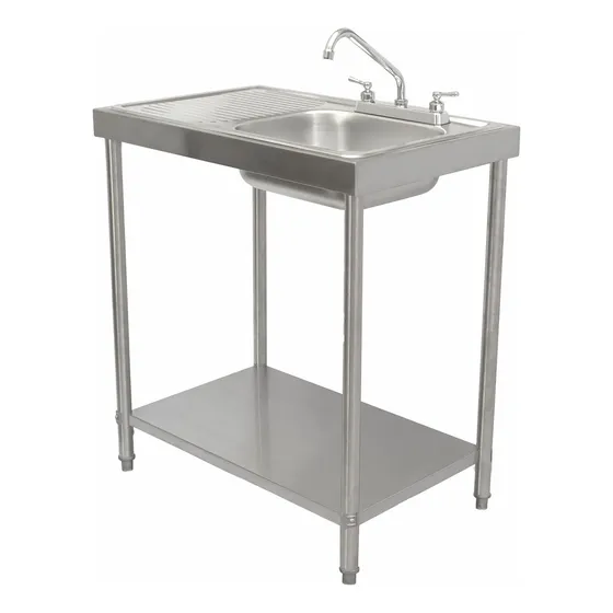 Fregadero Una Tarja Con Maneral Acero Inox 80x50x90 Derecho Color Metalico