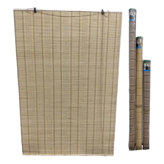 Cortina Roller Liso Bamboo 120x150 Cm Genérica