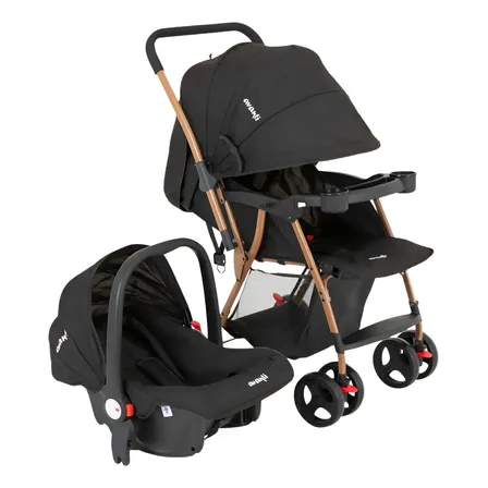 Carrinho De Bebe Com Bebe Conforto Owen Avanti Travel System - Preto - Marrom