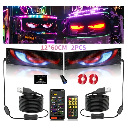 Tela Led Flexível Devil Eyes Carro Olho Do Diabo12*60cm 2pcs