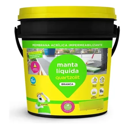 Impermeabilizante Manta Líquida Quartzolit Branco 1 8 K G. Branco Fosco