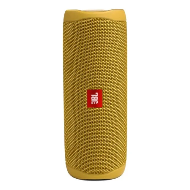 Parlante JBL Flip 5 portátil con bluetooth waterproof mustard yellow