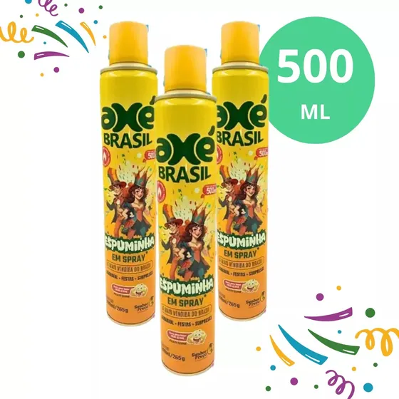 Kit 3 Espumas De Carnaval Festa Spray Neve Artificial