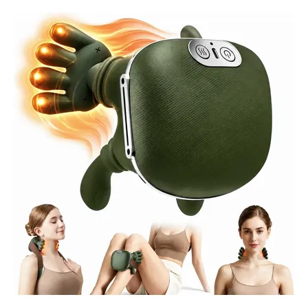 Massageador Elétrico 3d Sem Fio Costas Pernas Com Calor 127/220v Verde-musgo