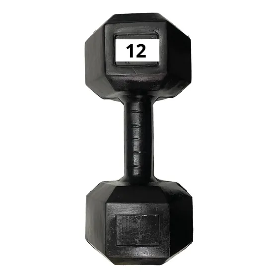 Mancuerna Hexagonal Plástica 12 Kg Pvc Rellena Pesa 12 Kilos