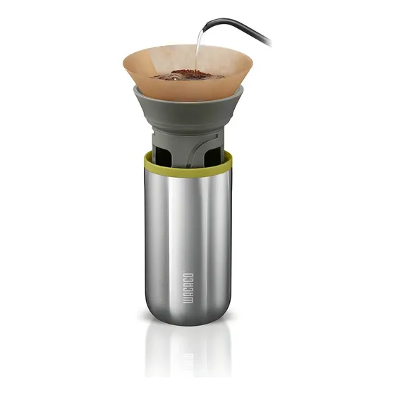 Cafetera Wacaco Cuppamoka Portátil de Vertido y Goteo con Taza Térmica de Acero Inoxidable