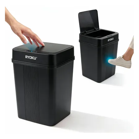 Lixeira Inteligente De 18 Litros Sensor Automático Cozinha Preto 18 Litros