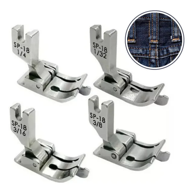 Kit 4 Calcador Pesponto Reta Industrial C/ Guia Direito Sp18