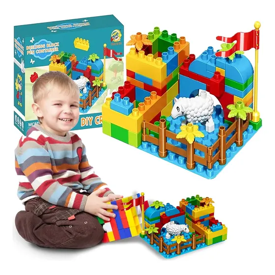 Bloques De Construcción 88 Piezas Juego Recreativo Niños Granja Marca Aspor Para Niños De 3 A 7 Años Adecuado Para Desarrollo Cognitivo Y Habilidades Motoras