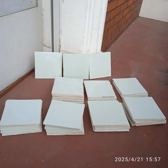 Lote De 70 Azulejos De 15x15 Color Celeste Agua Usados