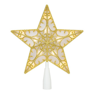 Estrella Dorada Punta De Arbol Navideño Luz Led Cálida 23cm Navicolors L573146 127v Estrella Dorada Punta De Arbol Navideño Luz Led Cálida 23cm Navicolors L573146 127v
