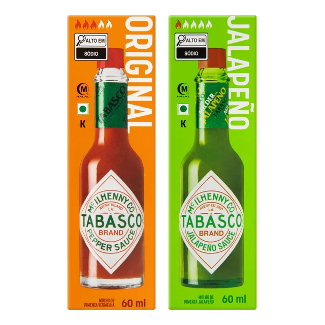 Kit Molho Pimenta Tabasco Vermelha E Jalapeño Verde - 60ml
