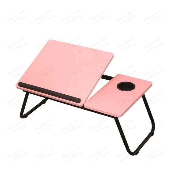 Mesa Para Laptop Cama Plegable Portatil Y Soporte Portavasos, Laptop Soporte Altura Ajust Color Negro, Tygjj,mesa Elevadora Para Cama Y Suelo,almacenamiento Plegable Rosa