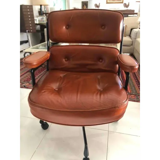 Sillón Eames Time Life Original 100 % Cuero Reclinable