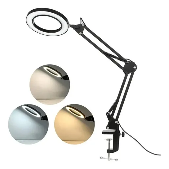 Lampara De Lupa Luz Led De Mesa O Escritorio Gancho