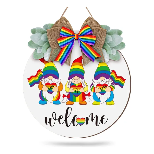 Letrero Colgante Madera Para Puerta Dia Orgullo Gay Diseño