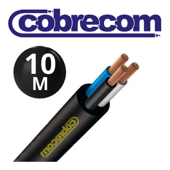 Fio Cabo Energia Elétrica Pp 3 Vias De 4mm 10 Metros Preto
