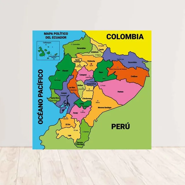 Juego Rompecabezas Mapa Político Del Ecuador Madera