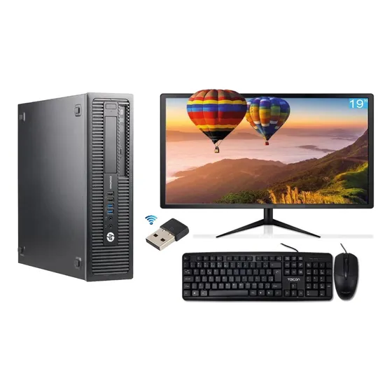 Cpu Hp I3 4ª Memória 8gb Ssd 240 Windows 10 + Monitor 18,5