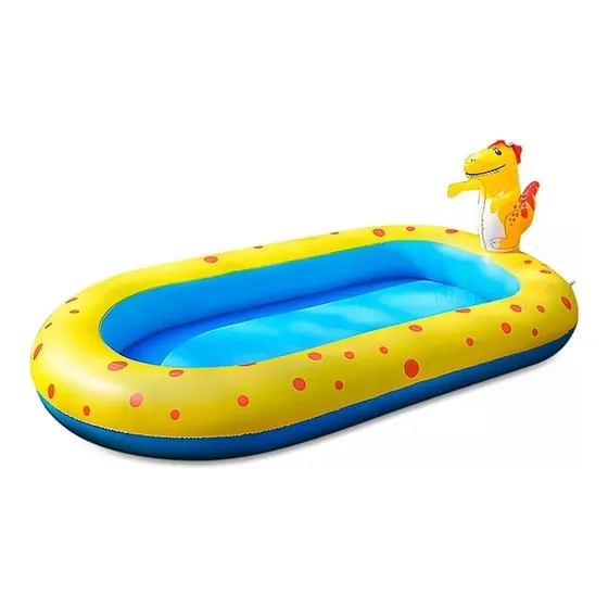 Piscina Con Lanzador De Agua Inflable Dinosaurio Tipo Fuente