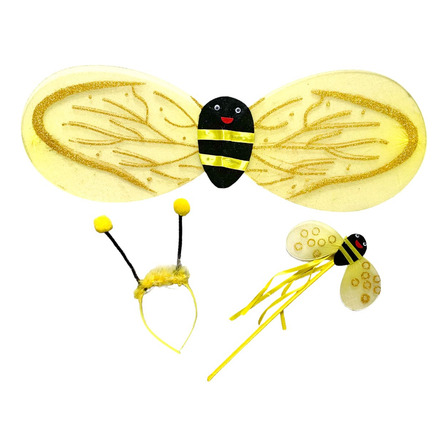 Kit Fantasia Abelhinha 3 Peças Com Asa Varinha Tiara Oferta Kit Fantasia Abelhinha 3 Peças Com Asa Varinha Tiara Oferta