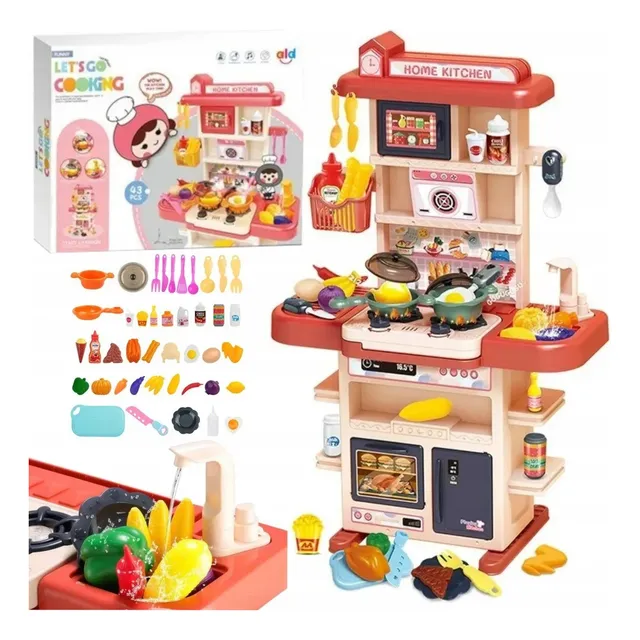 Cocina Para Niños De Juguete Con 43 Piezas Agua Y Sonido