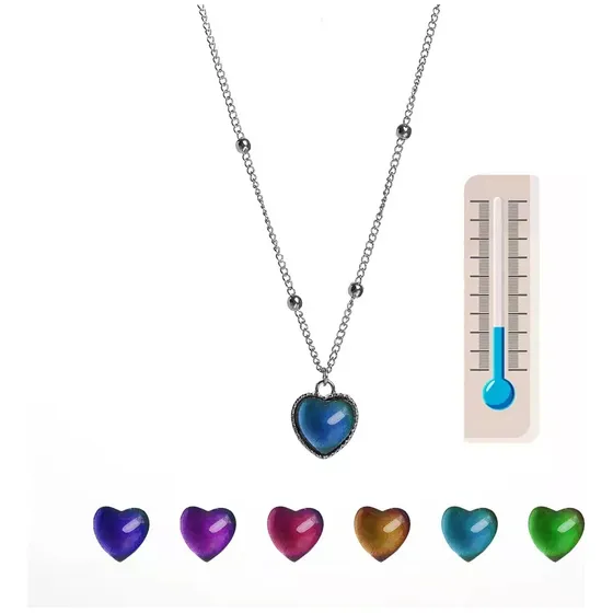 Collar Corazón Cambia Color Segun Tu Estado De Animo Humor