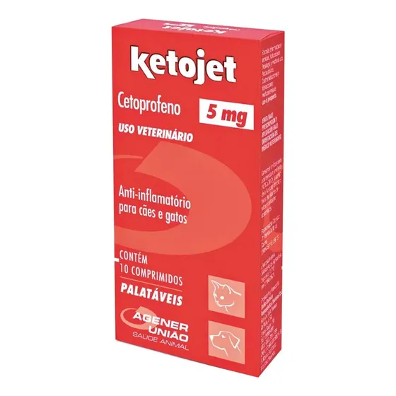 Ketojet 5mg Cães E Gatos Agener União 10 Comprimidos