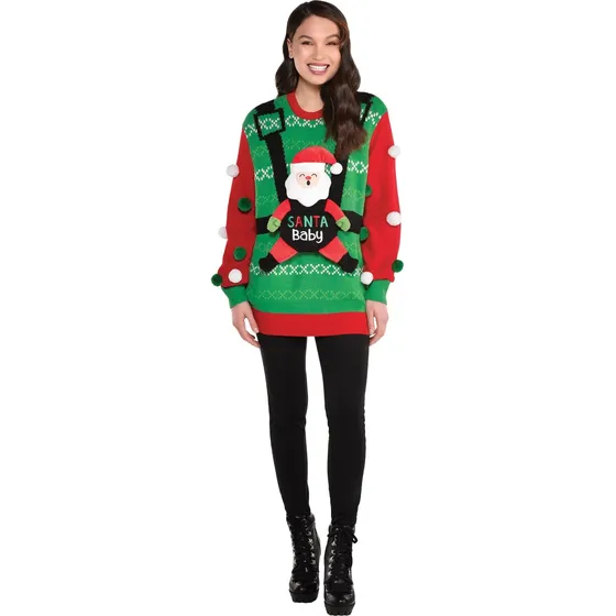 Sweater De Navidad Tejido Baby Santa Talla  S-m Y L-xl