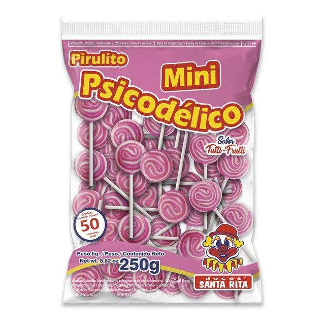 Pirulito Mini Psicodélico Rosa Santa Rita