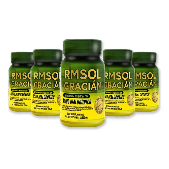 Rmsol Gracian (5 Frascos) Con Ácido Hialurónico Sabor Sin Sabor